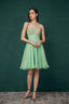 A Line Embroidery Chiffon Short Strapless Corset Back Beaded Homecoming Dresses
