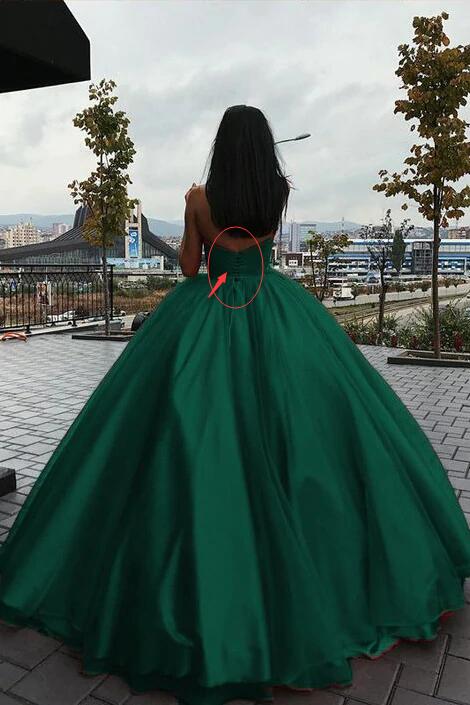 Green Ball Gowns Organza Green Puffy Prom Dresses Secondary image