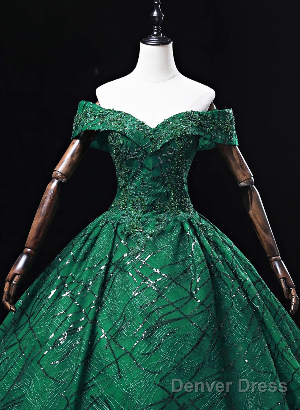 Green Ball Gown Sweetheart Tulle Sweet 16 Dress, Green Long Prom Dress Party Dress Secondary image