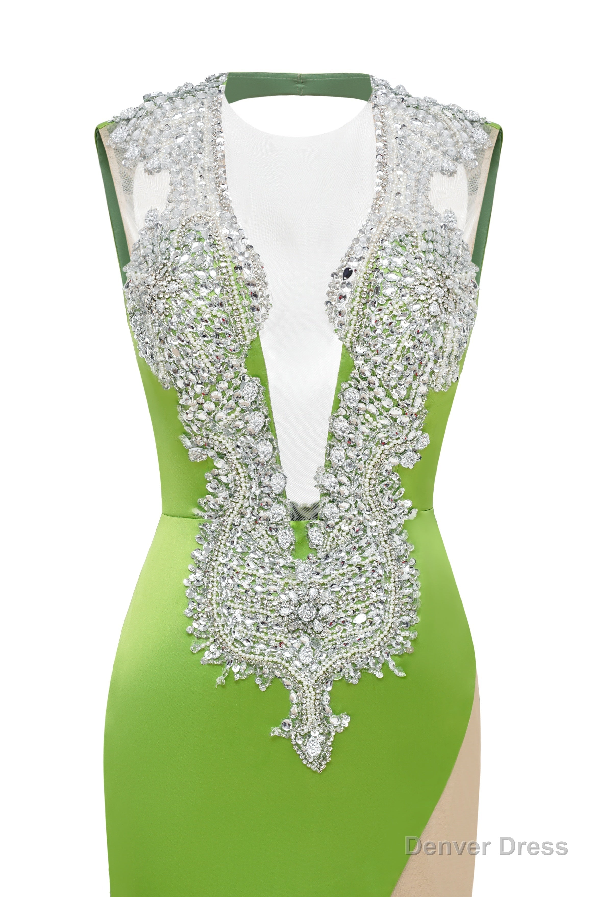 Purple Deep V Neck Mermaid Satin Prom Dresses Sparkly Beaded Pageant Crystals Evening Formal Dresses