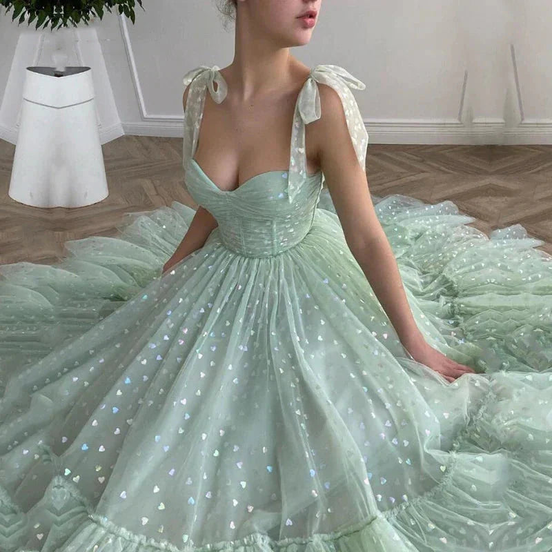 Green Shiny Sequins Midi Homecoming Dress Prom Dress