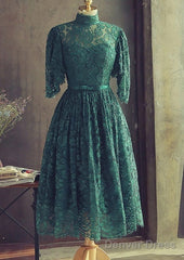 Green Lace Short Party Dress Green Lace Homecoming Dress