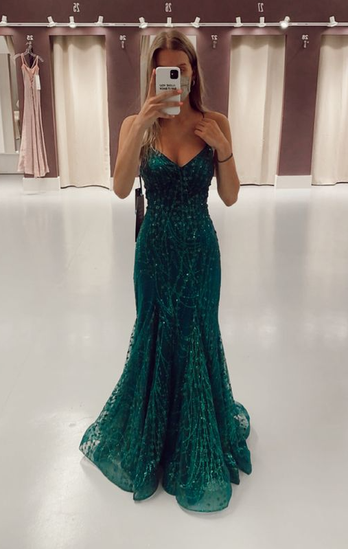 Green Long Mermaid Prom Dresses Prom Gown Main image