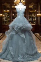 Green Long Prom Dresses, Green Formal Graduation Dresses With Lace