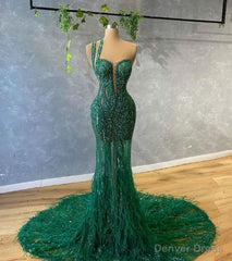 Green mermaid prom dresses evening gowns