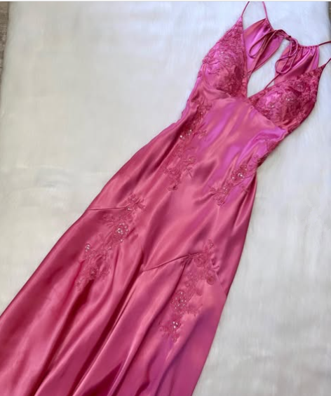 Green Mermaid V Neck Appliques Satin Open Back Long Prom Dresses Outfits