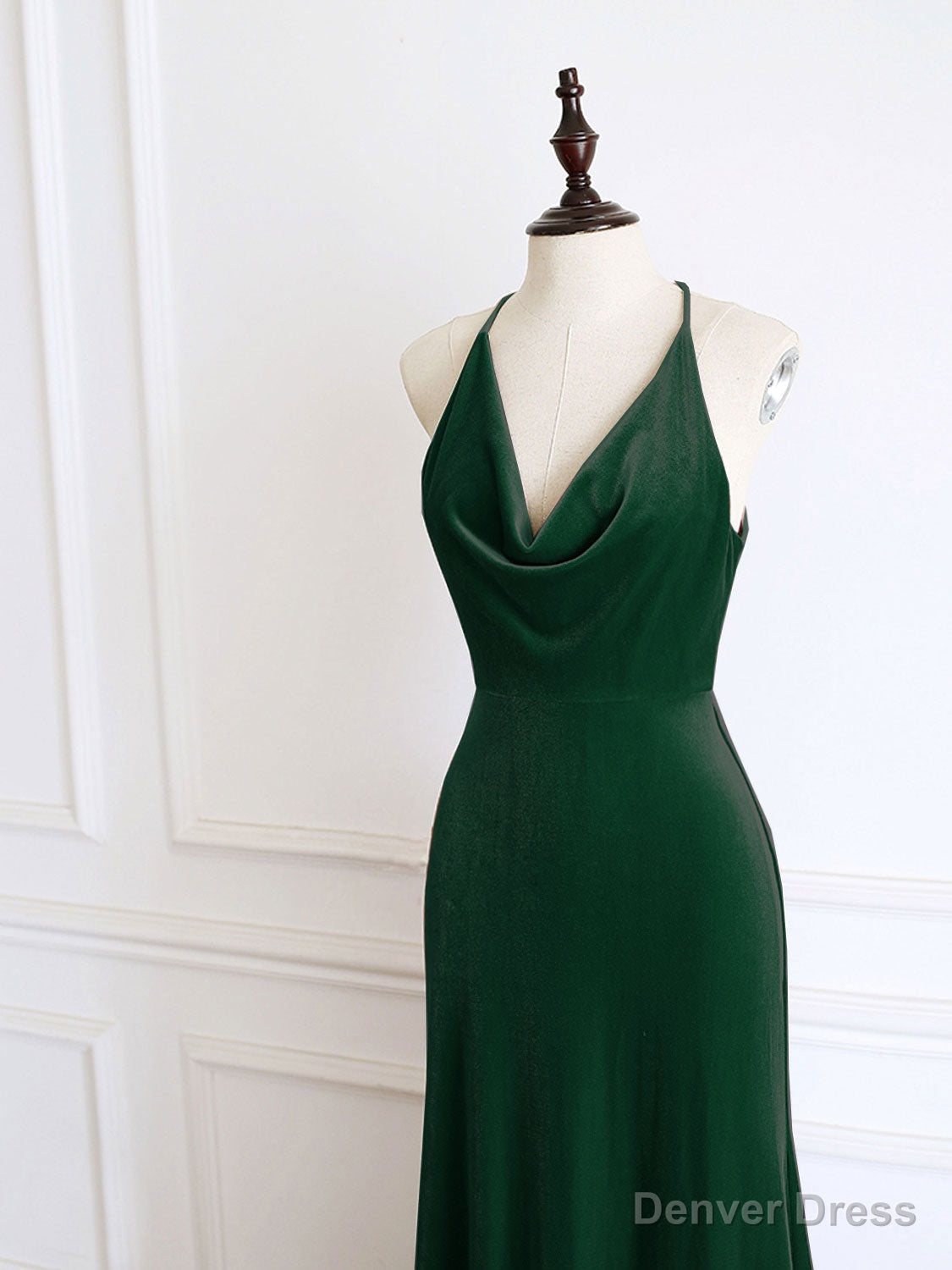 Green Mermaid Velvet Long Prom Dress, Green Prom Dresses