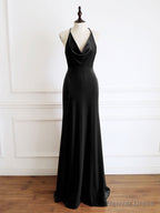 Green Mermaid Velvet Long Prom Dress, Green Prom Dresses