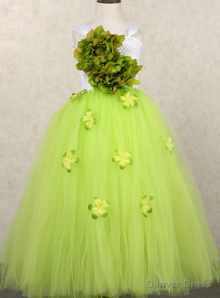 Green Red Orange Flower Fairy Girl Prom Girl Pageant Ball Gowns Dresses Princess Main image