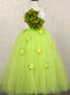 Green Red Orange Flower Fairy Girl Prom Girl Pageant Ball Gowns Dresses Princess