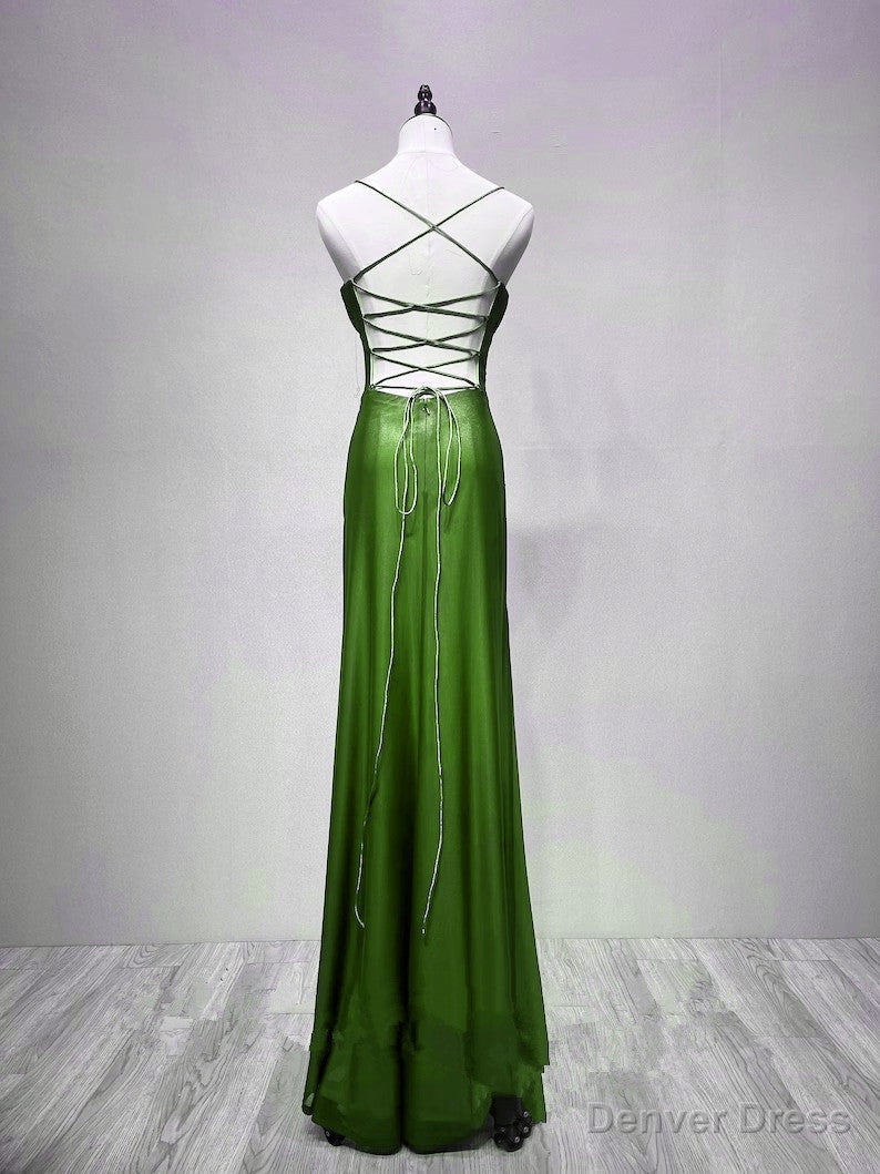 Green Spandex Straps Prom Dress, Green Prom Dress