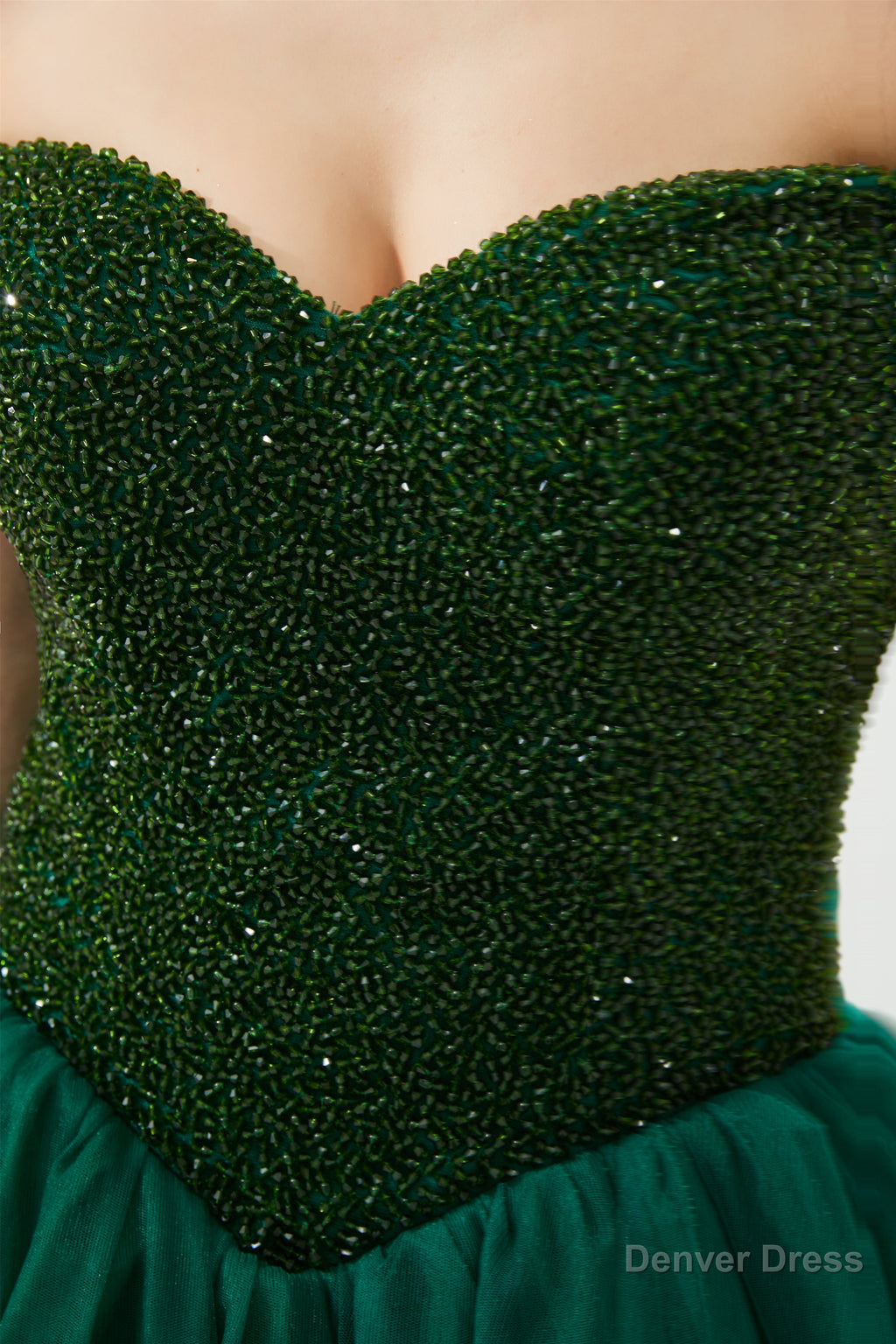 Tulle A Line Off Shoulder Sweetheart Beaded Bodice Long Prom Dresses