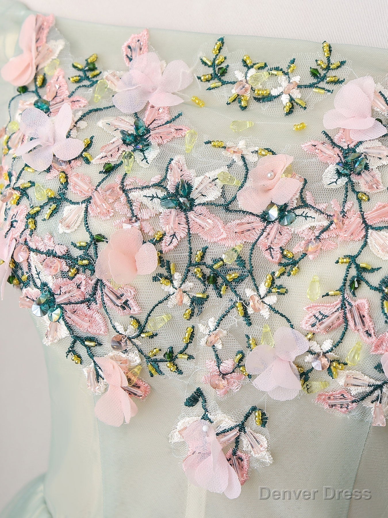 Green Tulle Lace Applique Short Prom Dress, Green Homecoming Dress