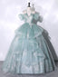 Green Tulle Lace Long Prom Dress, Green Lace Long Sweet 16 Dresses