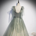 Green Tulle Long Prom Dresses Evening Dresses Evening Dresses