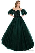 Green Tulle Sequins Sweetheart Prom Dresses Spaghetti Straps Evening Quinceanera Dresses
