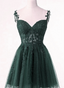 Green Tulle Short Prom Dress Homecoming Dress, Green Tulle With Lace Prom Dresses