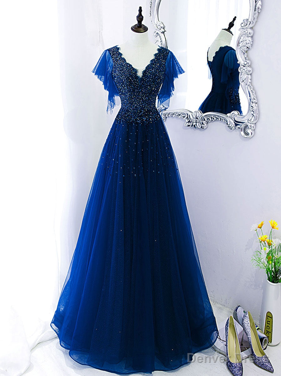 Green V Neck Sequin Beads Long Prom Dress, Green Prom Bridesmaid Dresses