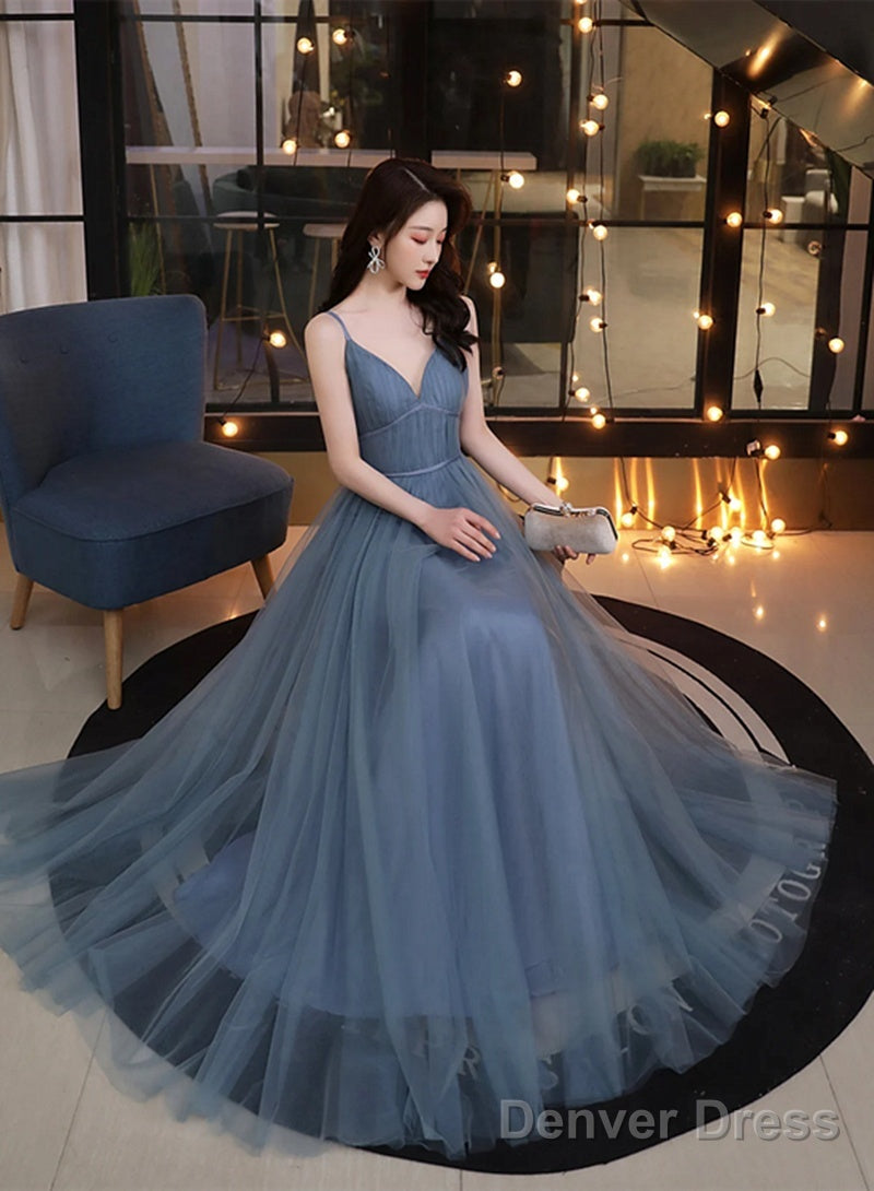 Grey Long Prom Dress Sweetheart Straps Prom Dress, Grey Formal Dress Main image
