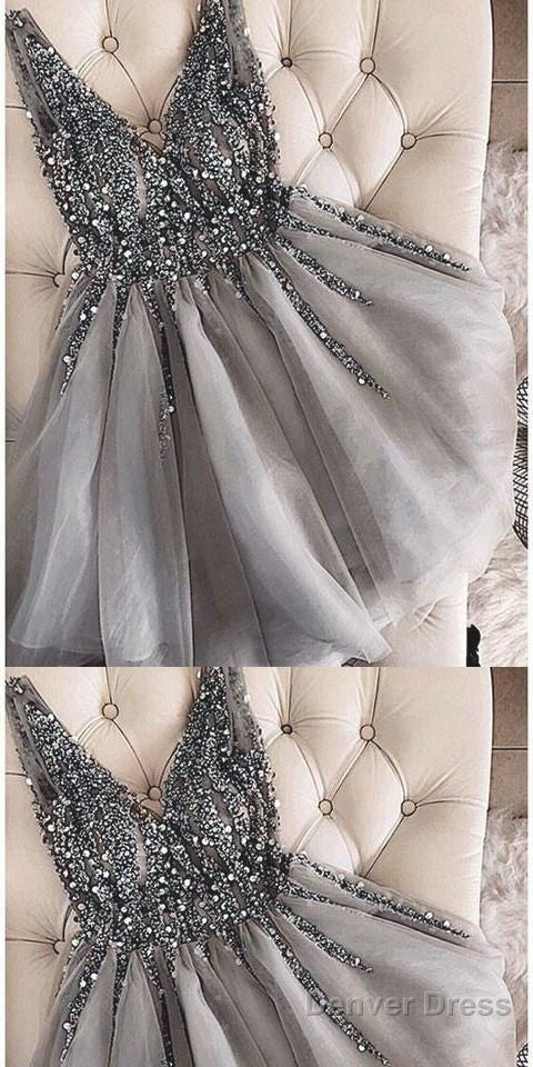 Grey Short Prom Homecoming Dresses Main image