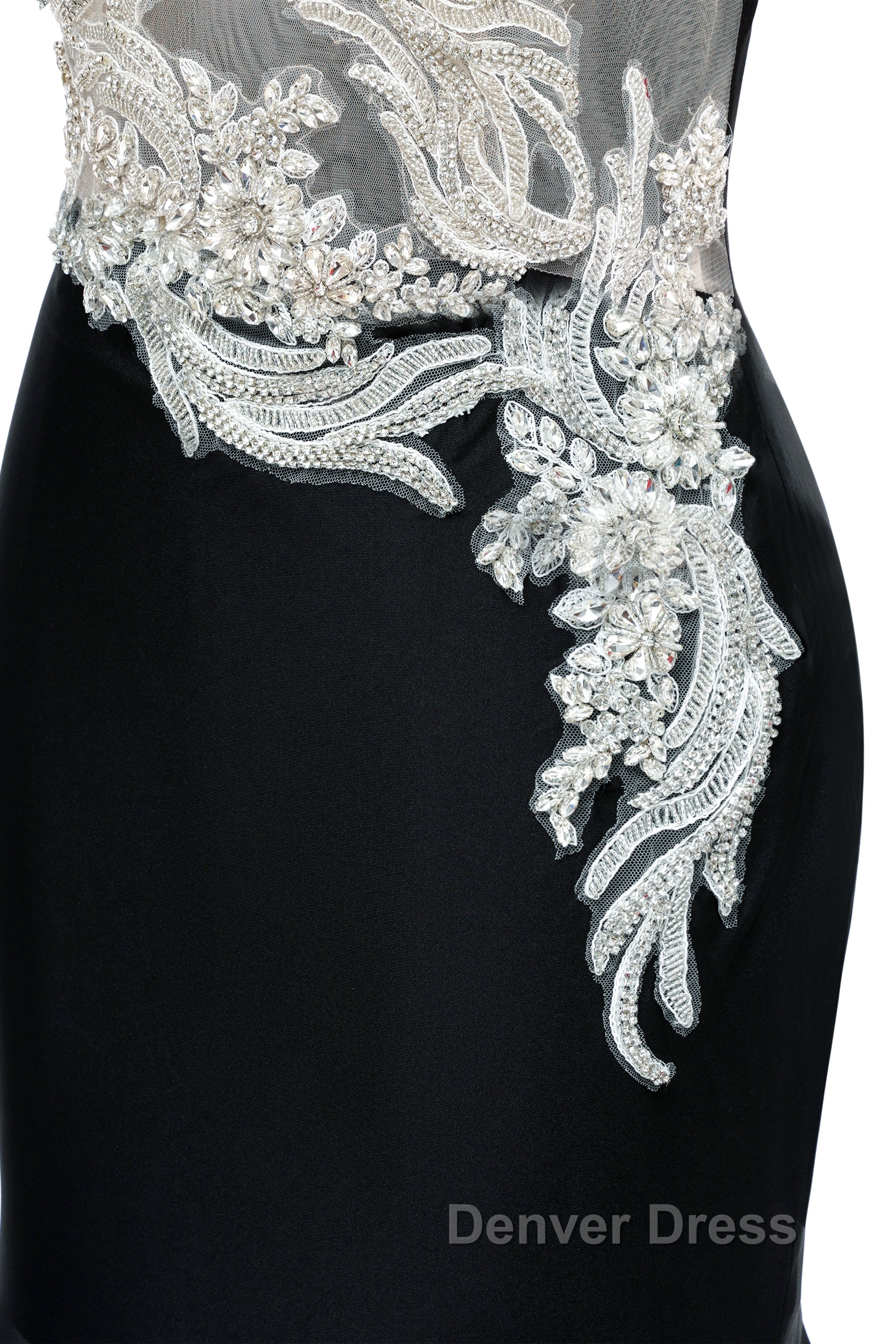 Portrait Trumpet Sweep Train Sleeveless Beading Prom Dresses