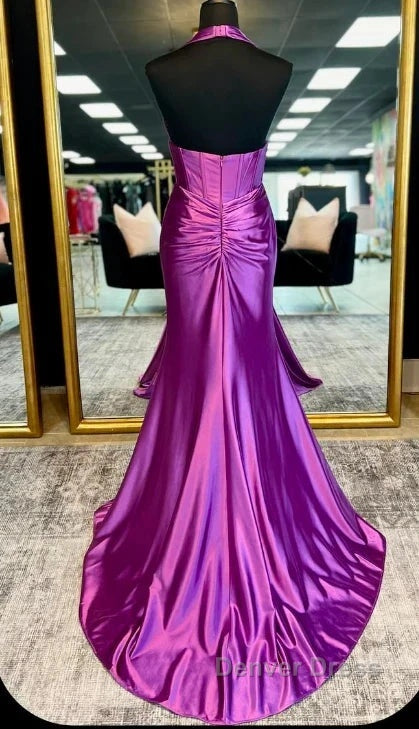 Halter Mermaid Long Prom Dresses With Open Back Secondary image