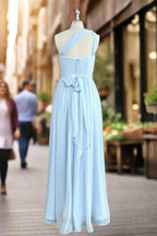 Hand Made Flower Sleeveless One Shoulder Chiffon Sweetheart Bridesmaid Dresses