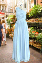 Hand Made Flower Sleeveless One Shoulder Chiffon Sweetheart Bridesmaid Dresses