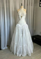 Halter Lace A Line Occasion Dress Prom Dresses