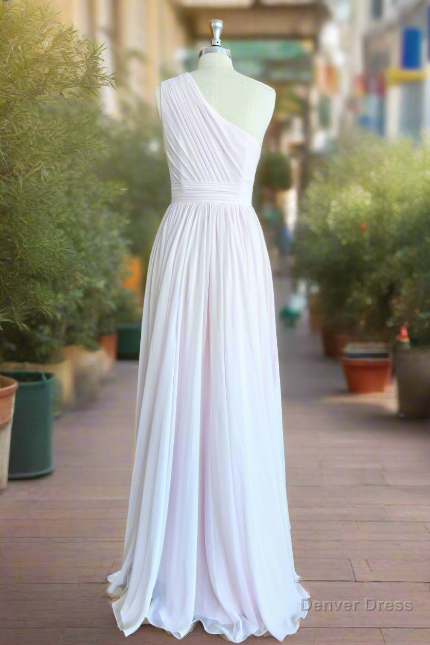 High Low One Shoulder Chiffon Bridesmaid Dresses
