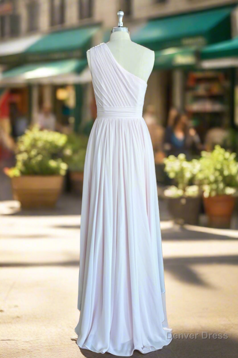 High Low One Shoulder Chiffon Bridesmaid Dresses