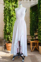 High Low One Shoulder Chiffon Bridesmaid Dresses
