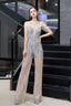High Neck See through Jumpsuit Sleeveless Prom Wear