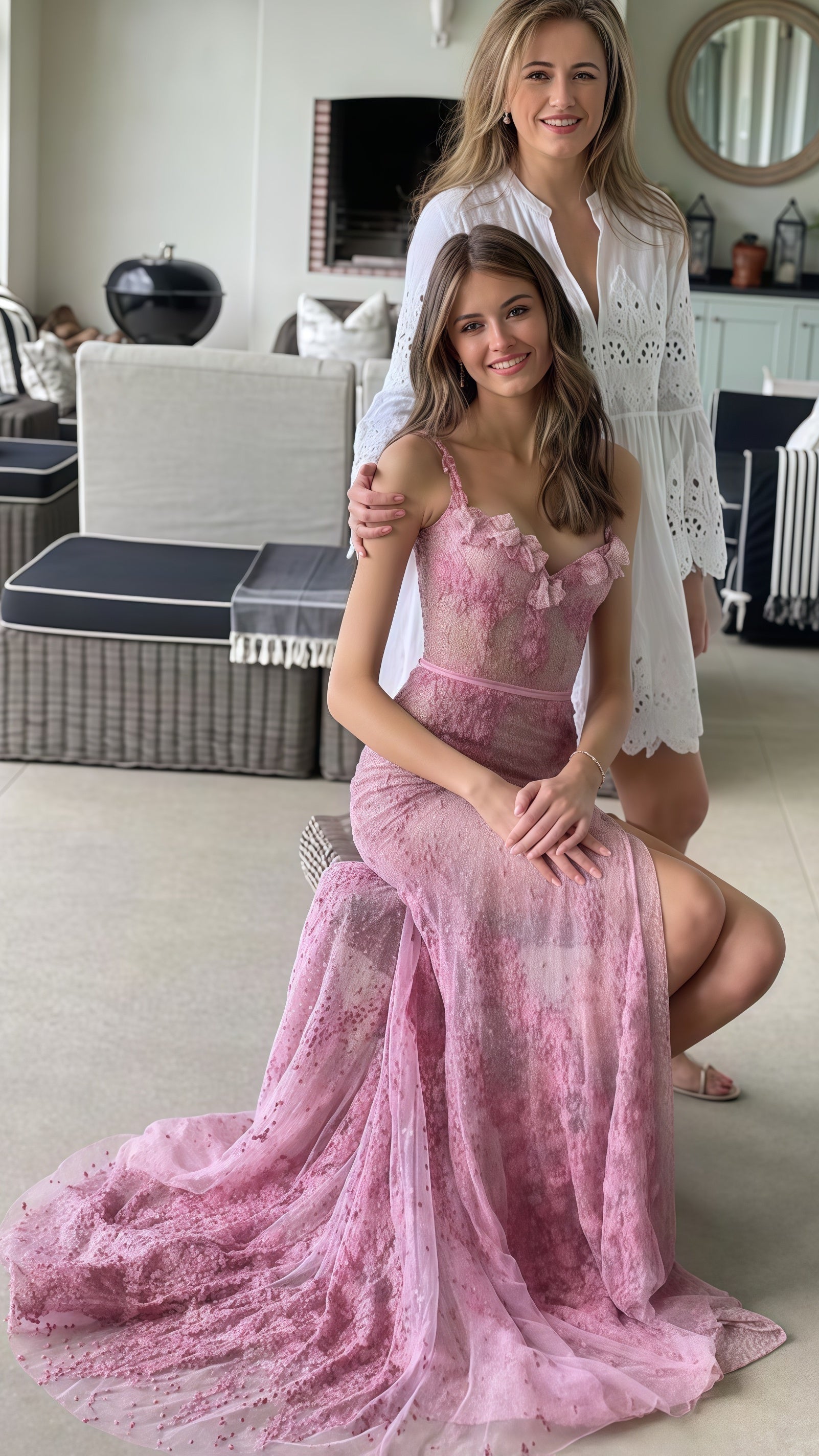 Line Pink Long Prom Dresses Prom Gown Secondary image