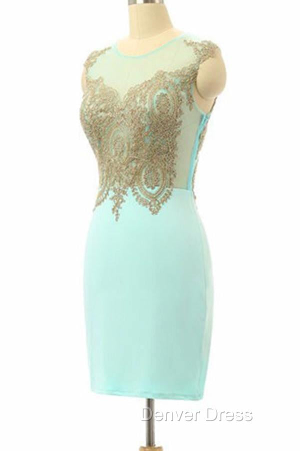 High Quality Sleeveless Short Sheath Mint Homecoming Dresses Secondary image