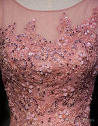 High Quality Tulle Party Dress with Lace Applique, Long Prom Gown