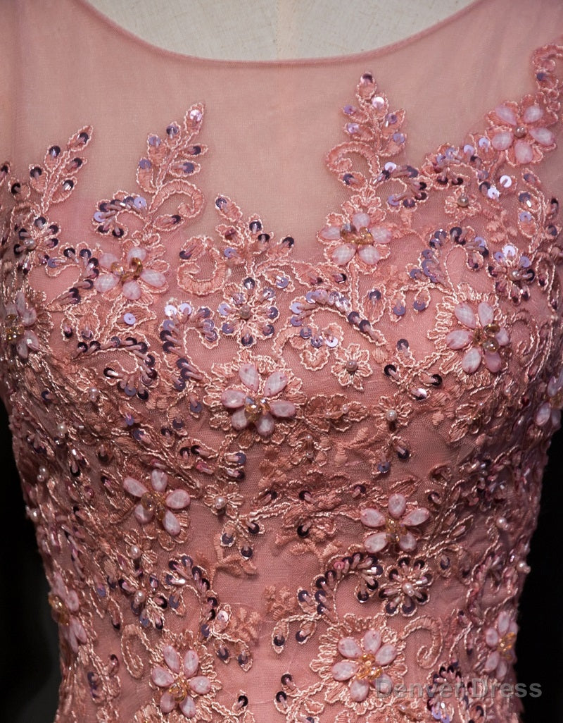 High Quality Tulle Party Dress with Lace Applique, Long Prom Gown