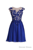 Homecoming Dress With Applique Open Back Short Prom Dresses