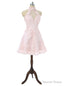 Homecoming Dresses A Line Halter Knee Length Flowers Appliques