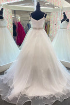 Hot Pink Beaded Cold-Shoulder A-Line Prom Dresses