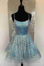 Hot Pink Sequins A-Line Homecoming Dresses