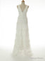 Hot Sale A-line V-neck Cascade Gorgeous Lace Wedding Dresses