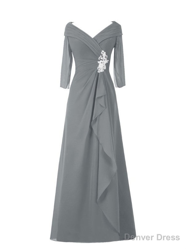 Hot Sale Long Sleeve Beading A-Line Mother of the Bride Dress Main image