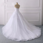 Lace Applique Ball Gowns Vestido Wedding Dresses Spaghetti Straps