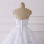 Lace Applique Ball Gowns Vestido Wedding Dresses Spaghetti Straps