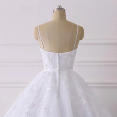 Lace Applique Ball Gown Vestido Wedding Dresses Spaghetti Straps