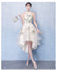Ivory High Low Halter Tulle Layers Homecoming Dress, High Low Prom Dress