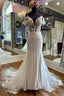 Ivory Off The Shoulder Appliques Straps Sweeping Long Wedding Dresses Sexy