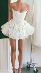 Ivory Strapless Wedding Dress, Short Hoco Prom Dresses,