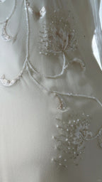 Ivory White Elegant Fashion Exquisite Floral Beading Long Chiffon Ball Gowns Prom Dress